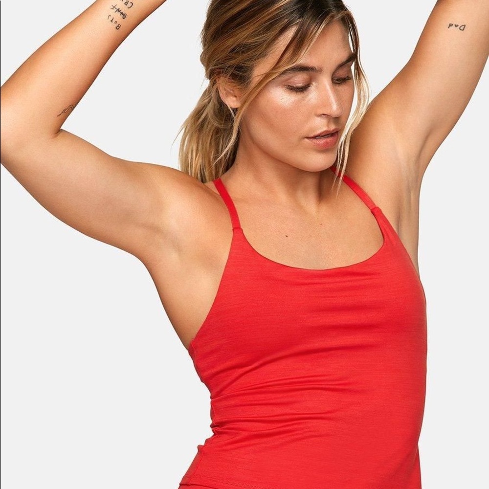 Outdoor Voices Red Tech Sweat Cami Tank Top small